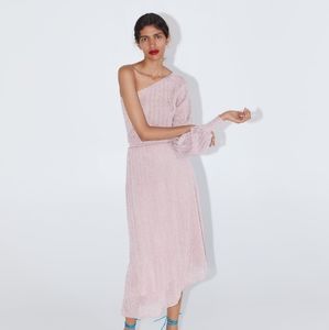 Zara Metallic Thread Asymmetrical dress